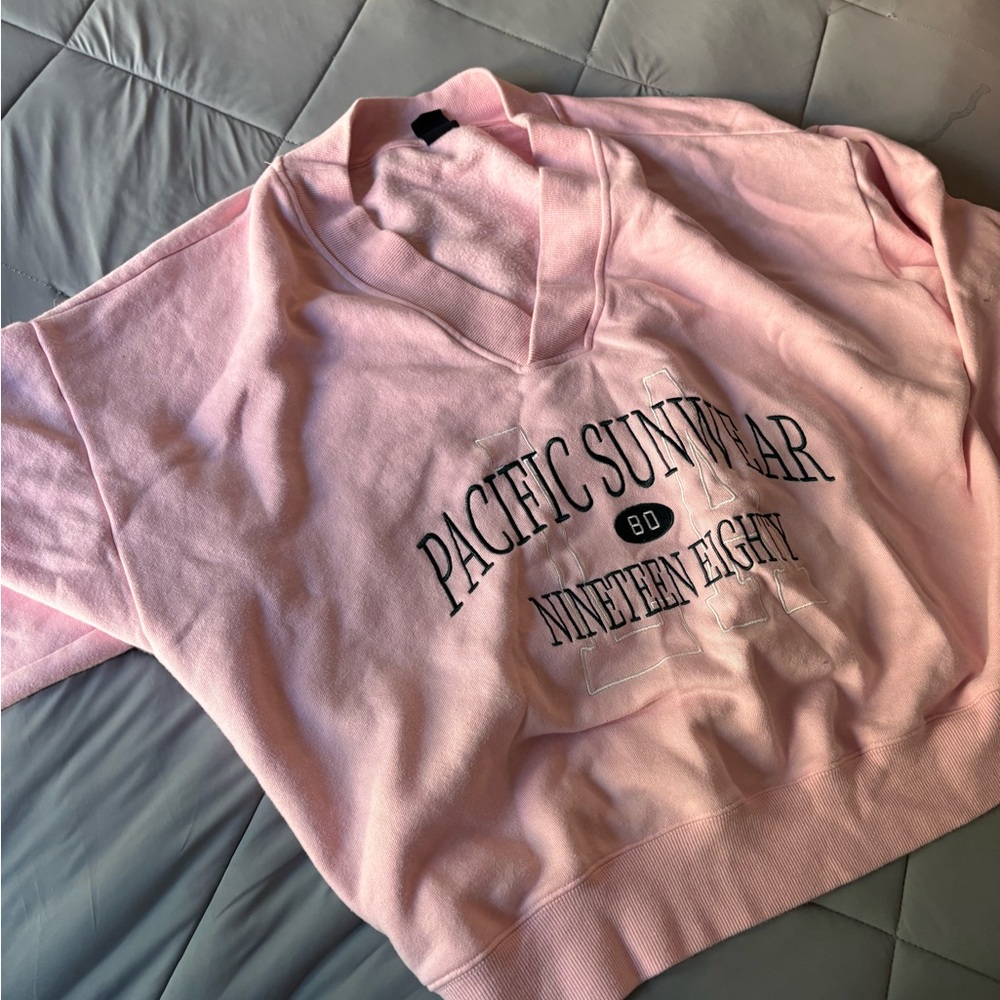 PacSun Light Pink Fleece Sweatshirt
